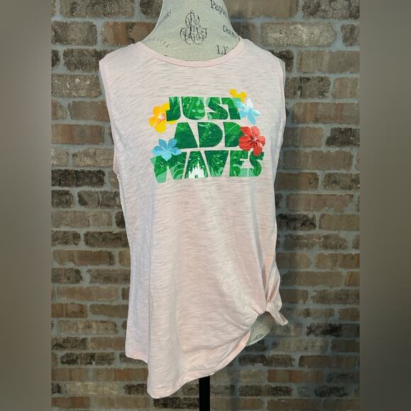 Disney Just add waves castle sleeveless t shirt pink size M/L - Picture 1 of 10